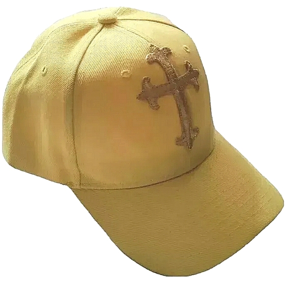 NEW *The Cross* Baseball Cap! Gold Cross. Yellow Hat. Christianity. Unisex - Picture 4 of 7
